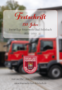 Deckblatt der Festschrift der Freiwilligen Feuerwehr Bad Feilnbach